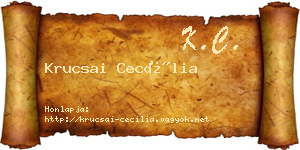 Krucsai Cecília névjegykártya